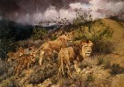 Gyorgy Vastagh A Family of Lions oil painting